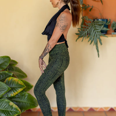 Serpentess Leggings Green Geo-Leaf
