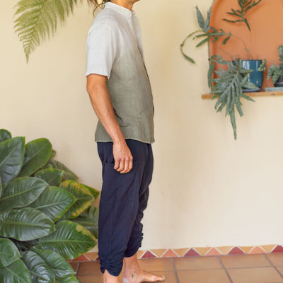 Button Men Shirt-Plant dyed