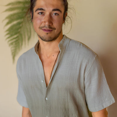 Button Men Shirt-Plant dyed
