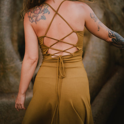 Keyhole Dress Green-Matcha