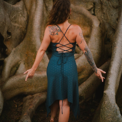 Keyhole Dress SOL-Print Teal