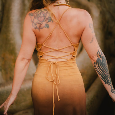 Keyhole Dress Clay Plant Dye