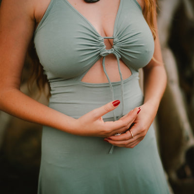 Keyhole Dress Moss