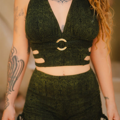 Panthera Top Green Geo-Leaf
