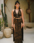 Tribal Trance Skirt Brown Leaf