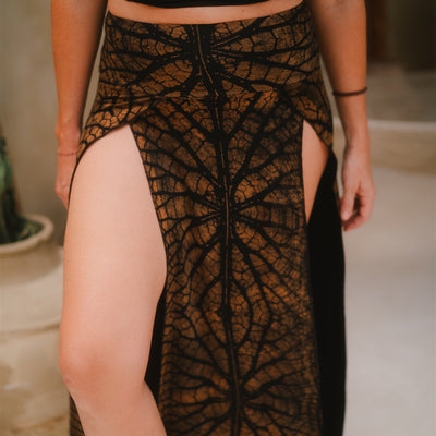 Tribal Trance Skirt Brown Leaf