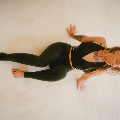 Serpentess Leggings Green Geo-Leaf
