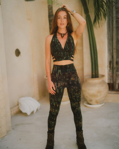 Serpentess Leggings Dark Green Serpent