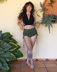 Jungle Heat Yoga Shorts Green