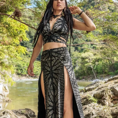 Tribal Trance Skirt Silver Leaf