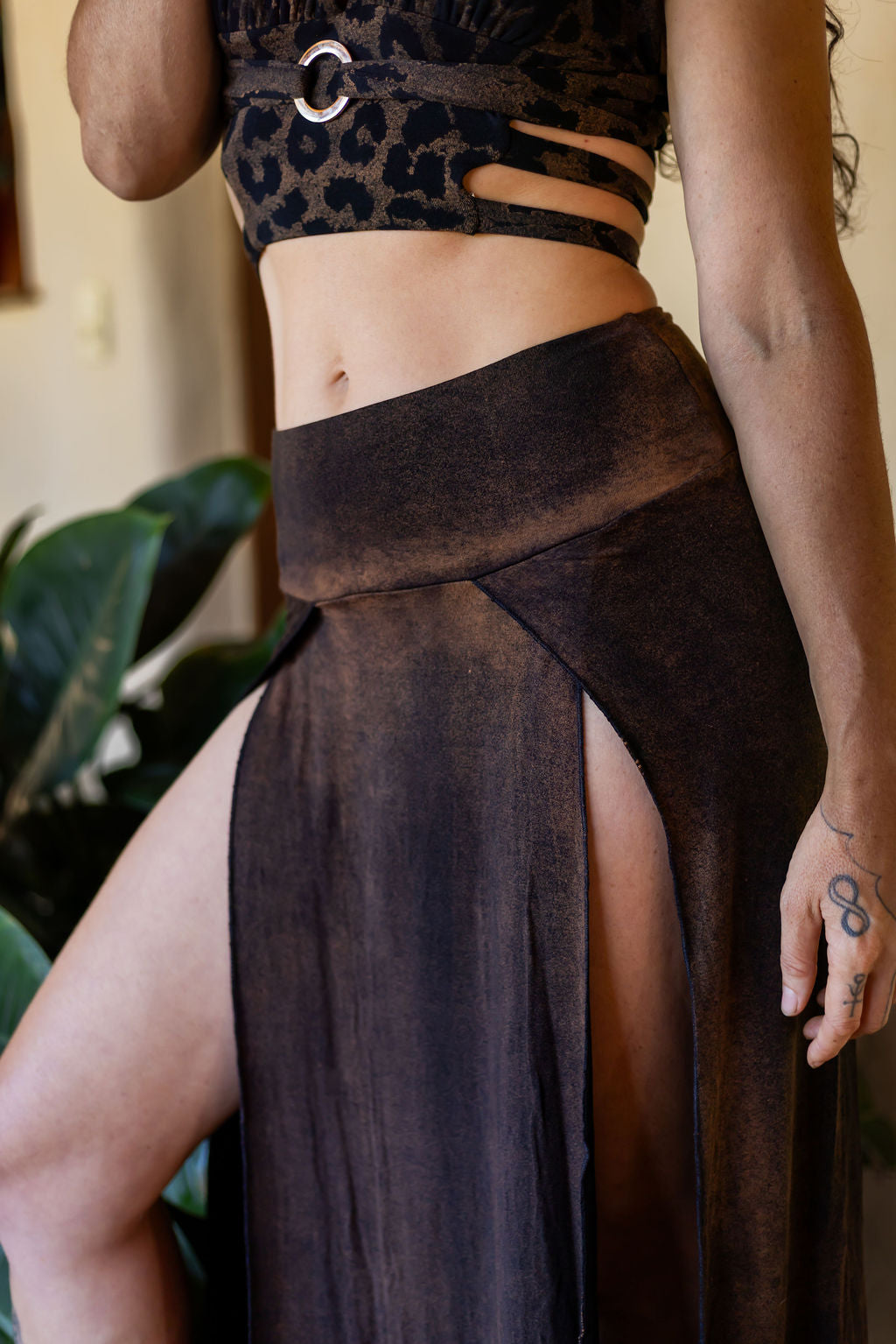 Tribal Trance Skirt Rustic Brown