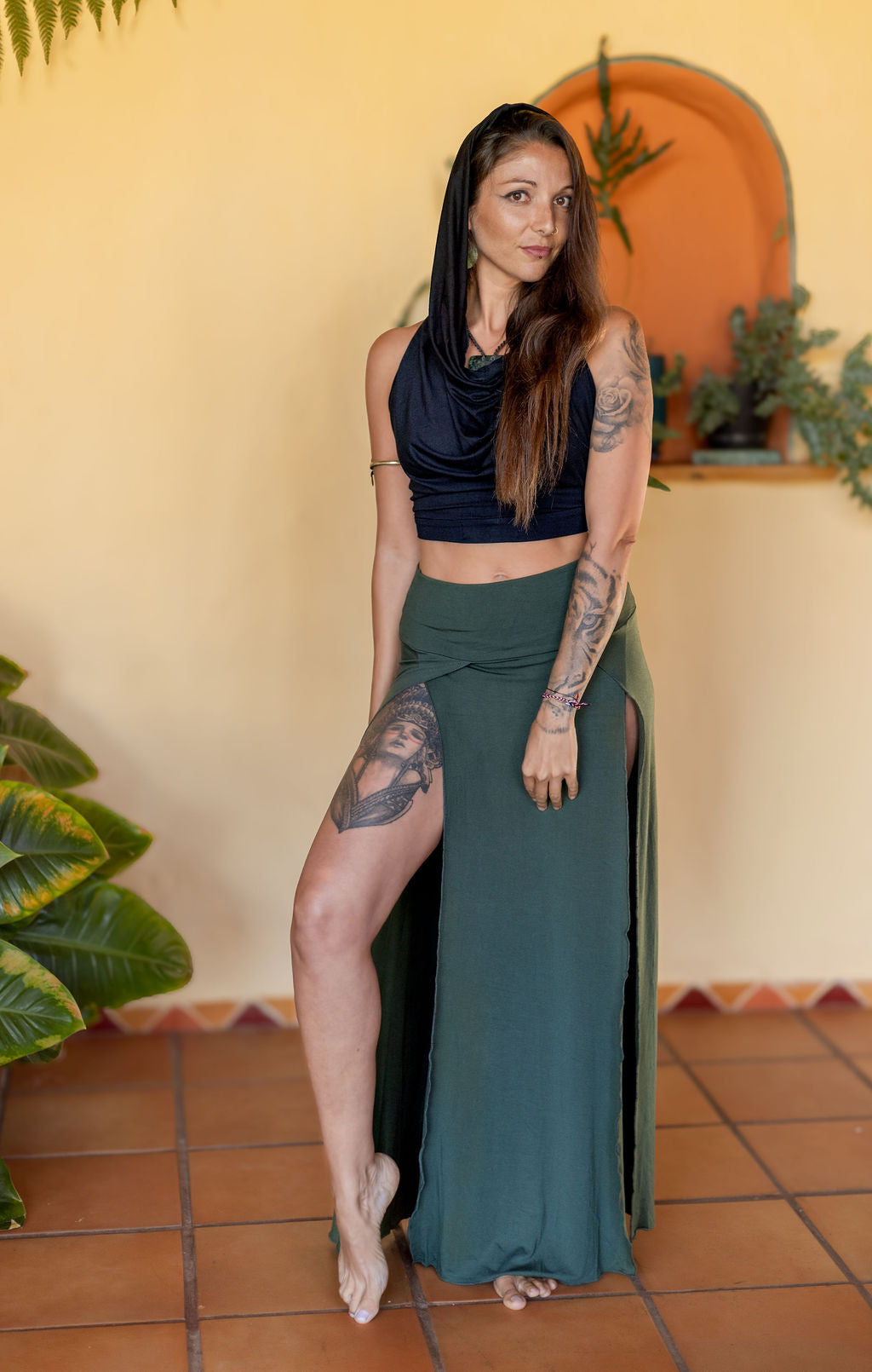 Tribal Trance Skirt Green