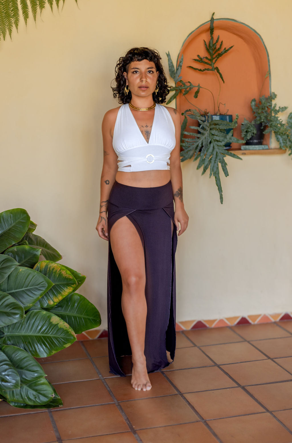Tribal Trance Skirt Brown