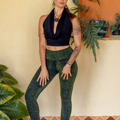 Serpentess Leggings Green Geo-Leaf