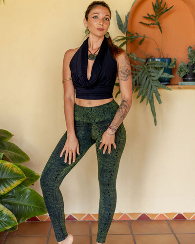 Serpentess Leggings Green Geo-Leaf