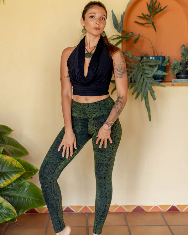 Serpentess Leggings Green Geo-Leaf
