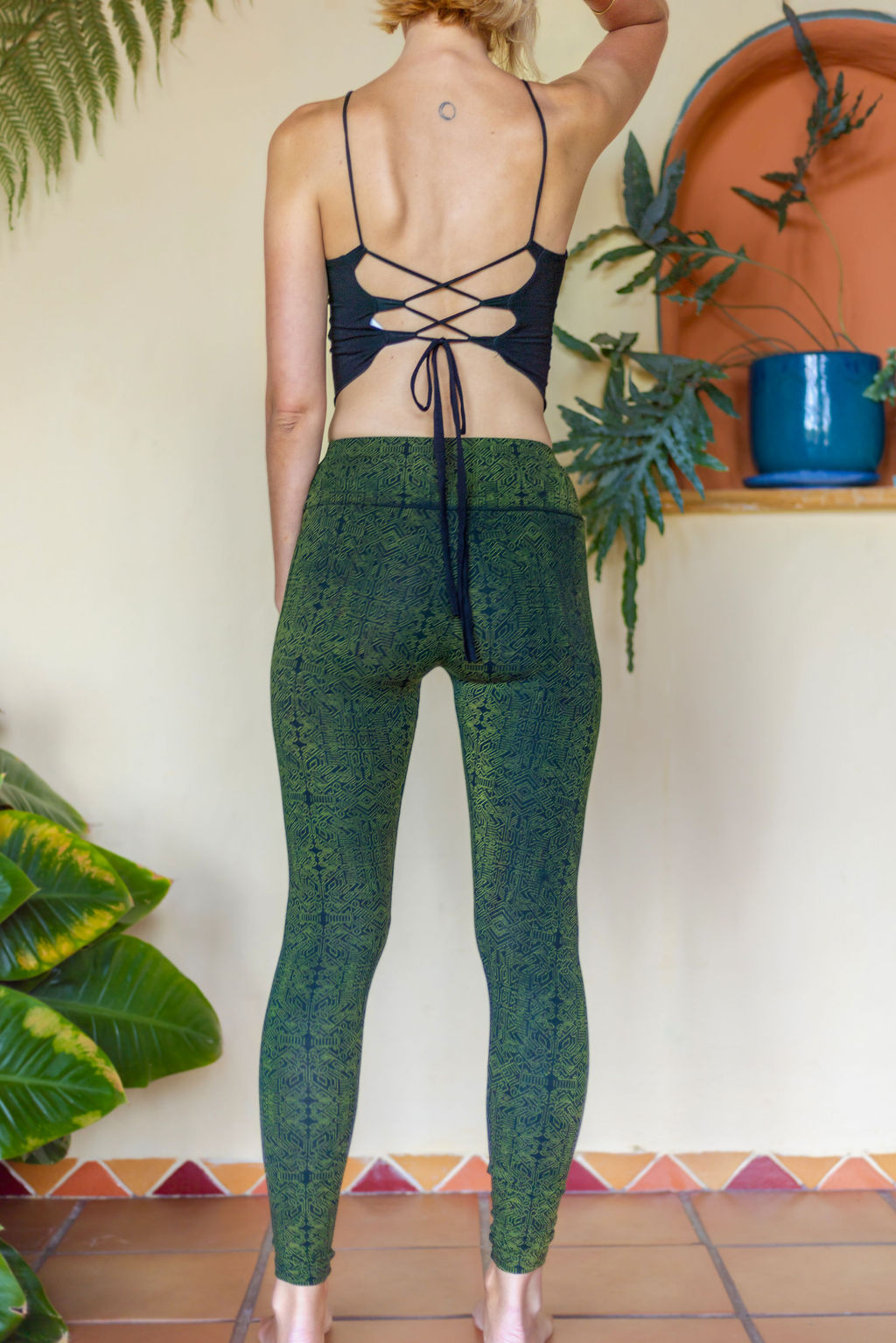Serpentess Leggings Green Geo-Leaf