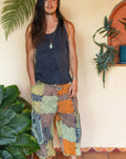 Patchwork circle Aladin pants