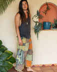 Patchwork circle Aladin pants