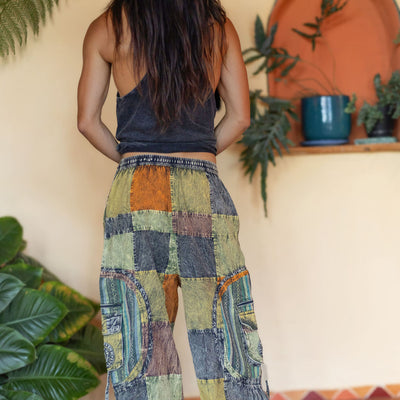 Patchwork circle Aladin pants