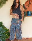 Patchwork circle Aladin pants