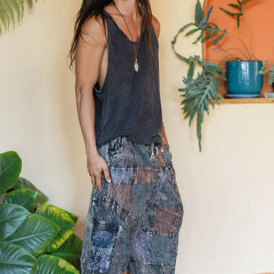 Patchwork circle Aladin pants