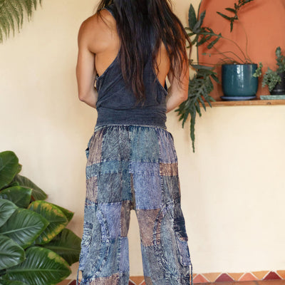 Patchwork circle Aladin pants