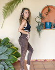 Serpentess Leggings Brown Geo-Leaf