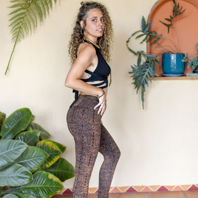 Serpentess Leggings Brown Geo-Leaf