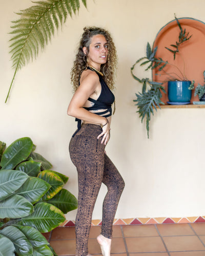 Serpentess Leggings Brown Geo-Leaf