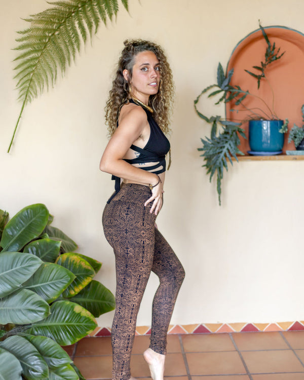 Serpentess Leggings Brown Geo-Leaf