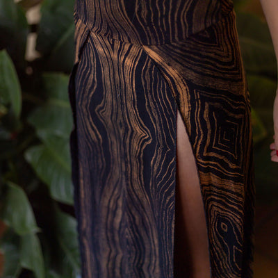 Tribal Trance Skirt Brown Wood