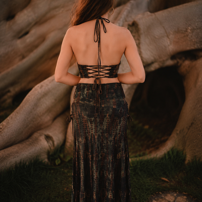 Flame Dancer Top - Dark Green Seroent