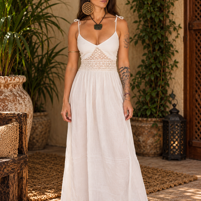 Mistic Jungle Dress - White