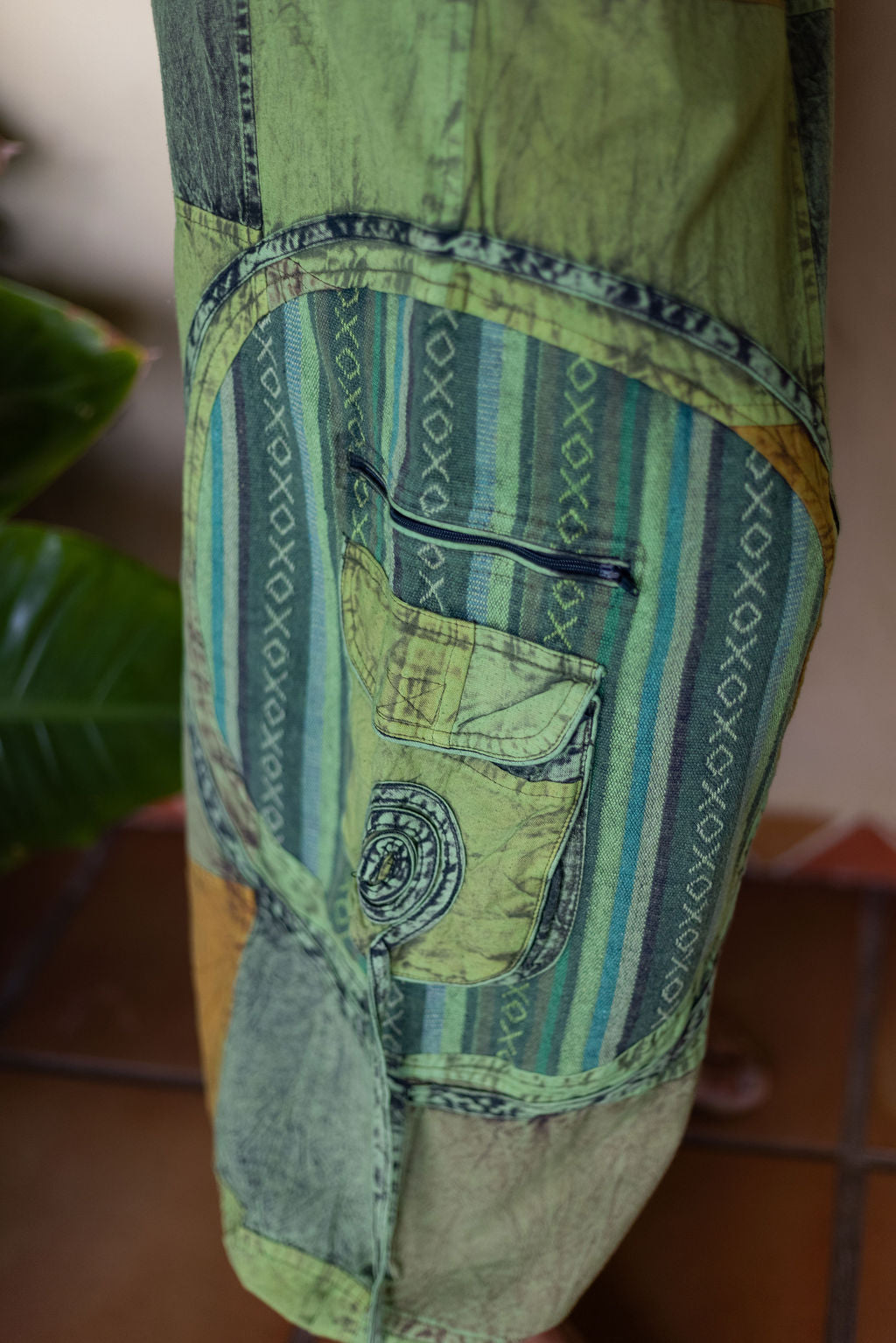 Patchwork circle Aladin pants