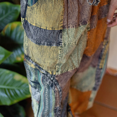 Patchwork circle Aladin pants