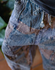 Patchwork circle Aladin pants