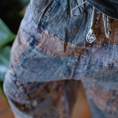 Patchwork circle Aladin pants