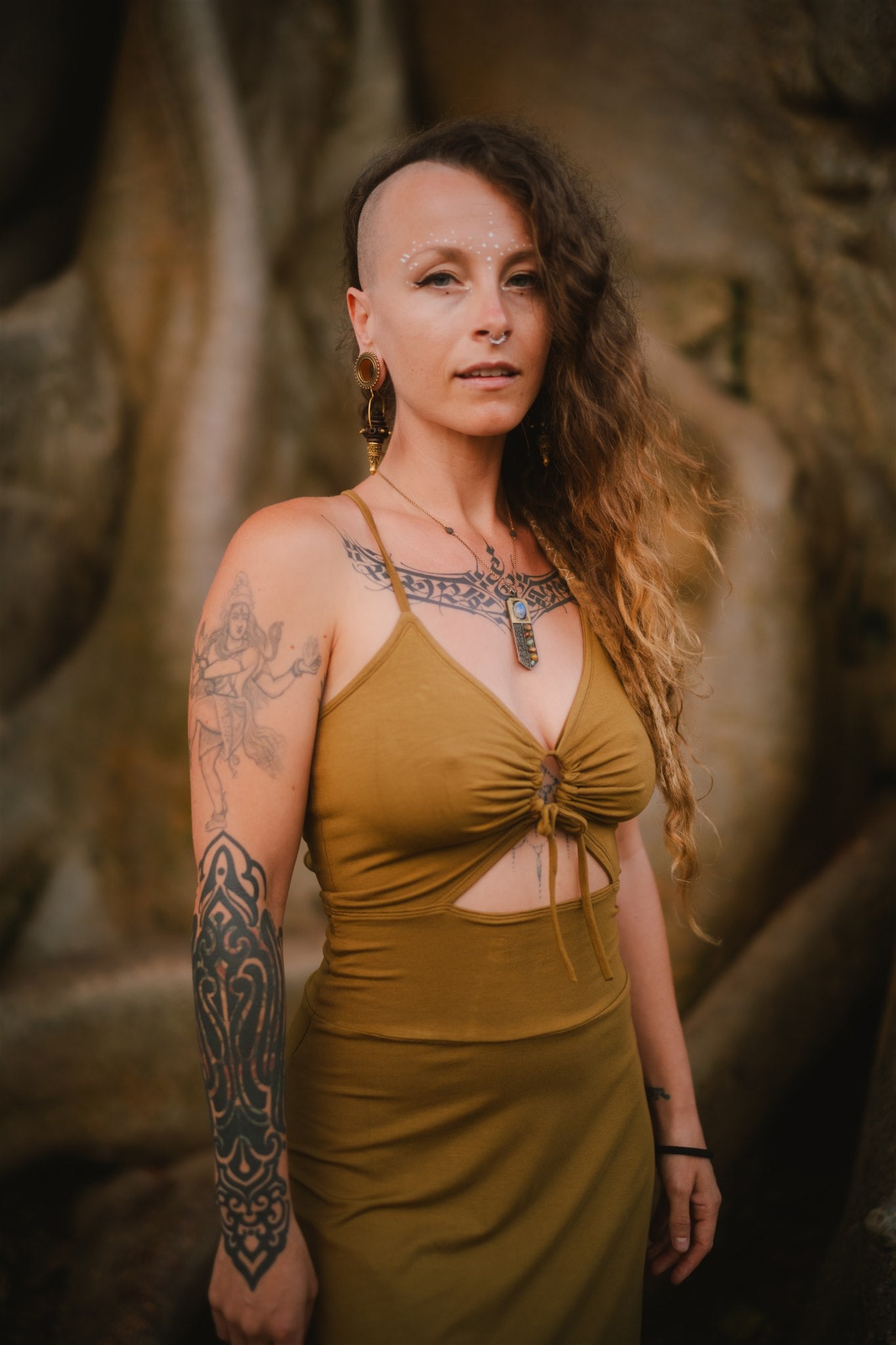 Keyhole Dress Green-Matcha