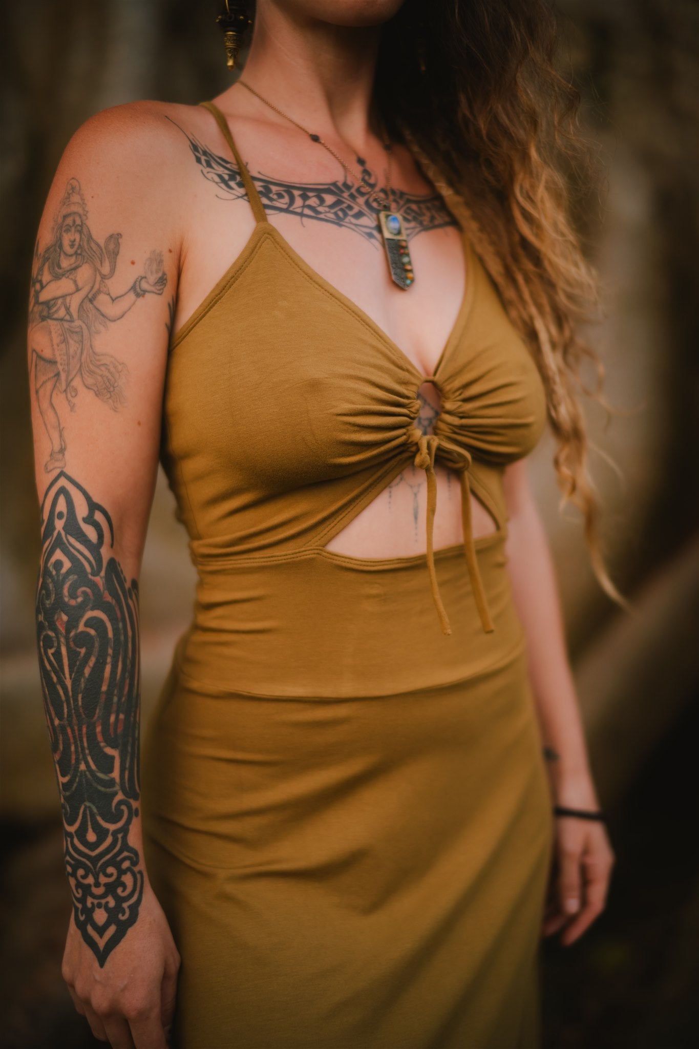 Keyhole Dress Green-Matcha