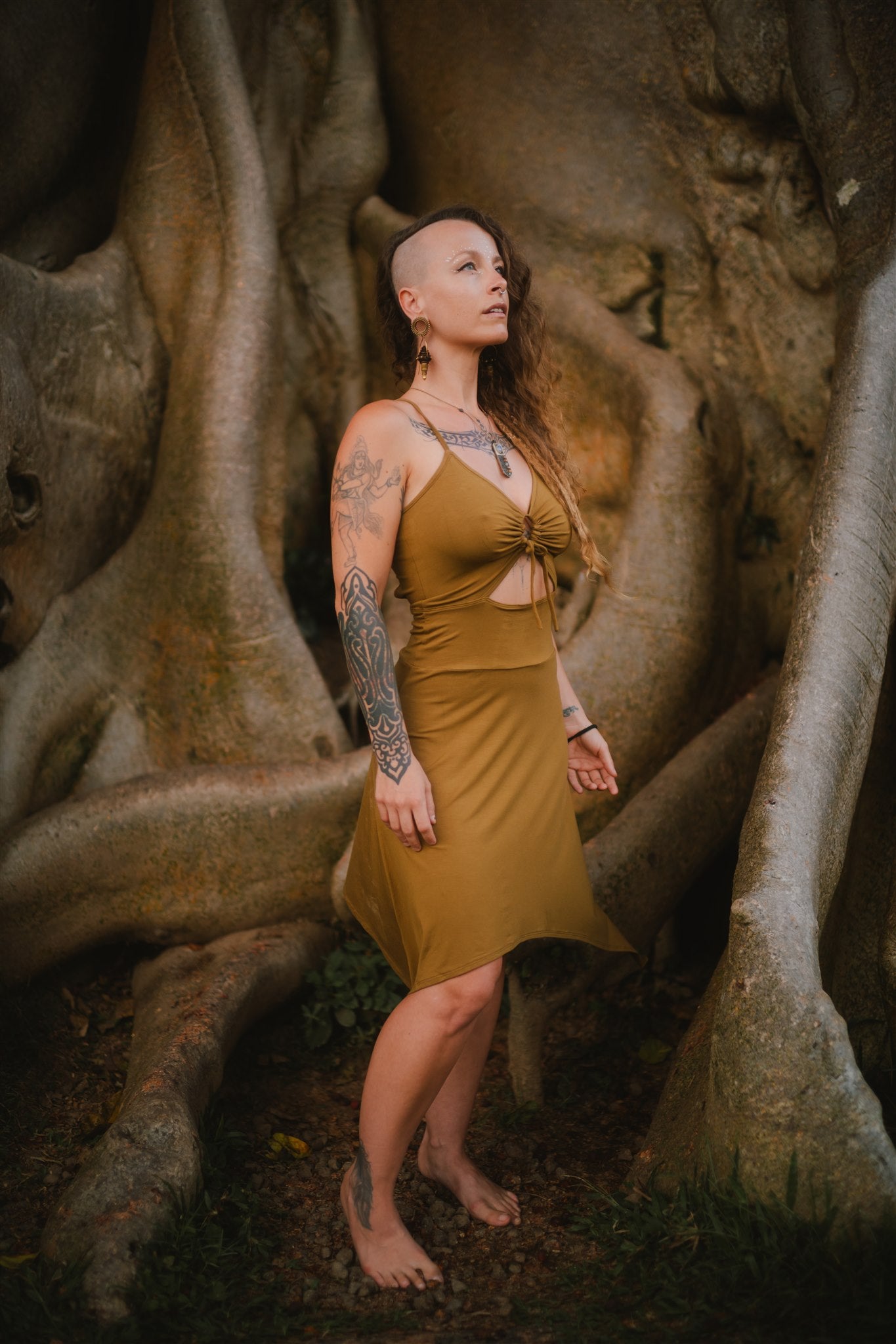 Keyhole Dress Green-Matcha