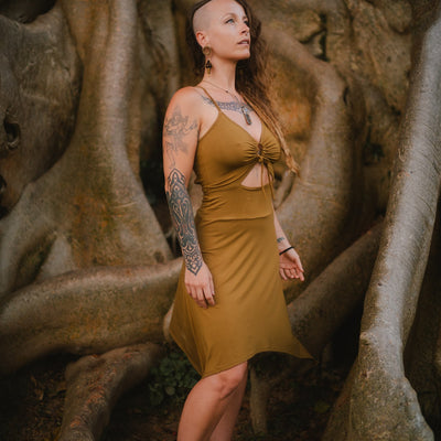 Keyhole Dress Green-Matcha