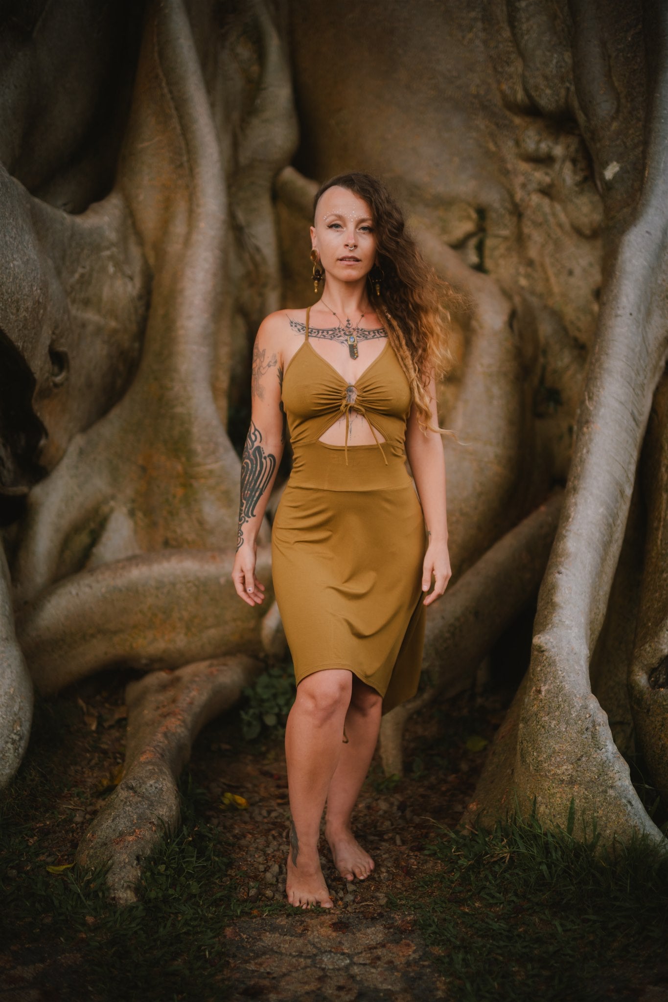 Keyhole Dress Green-Matcha