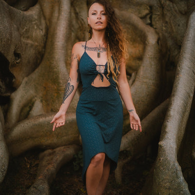 Keyhole Dress SOL-Print Teal
