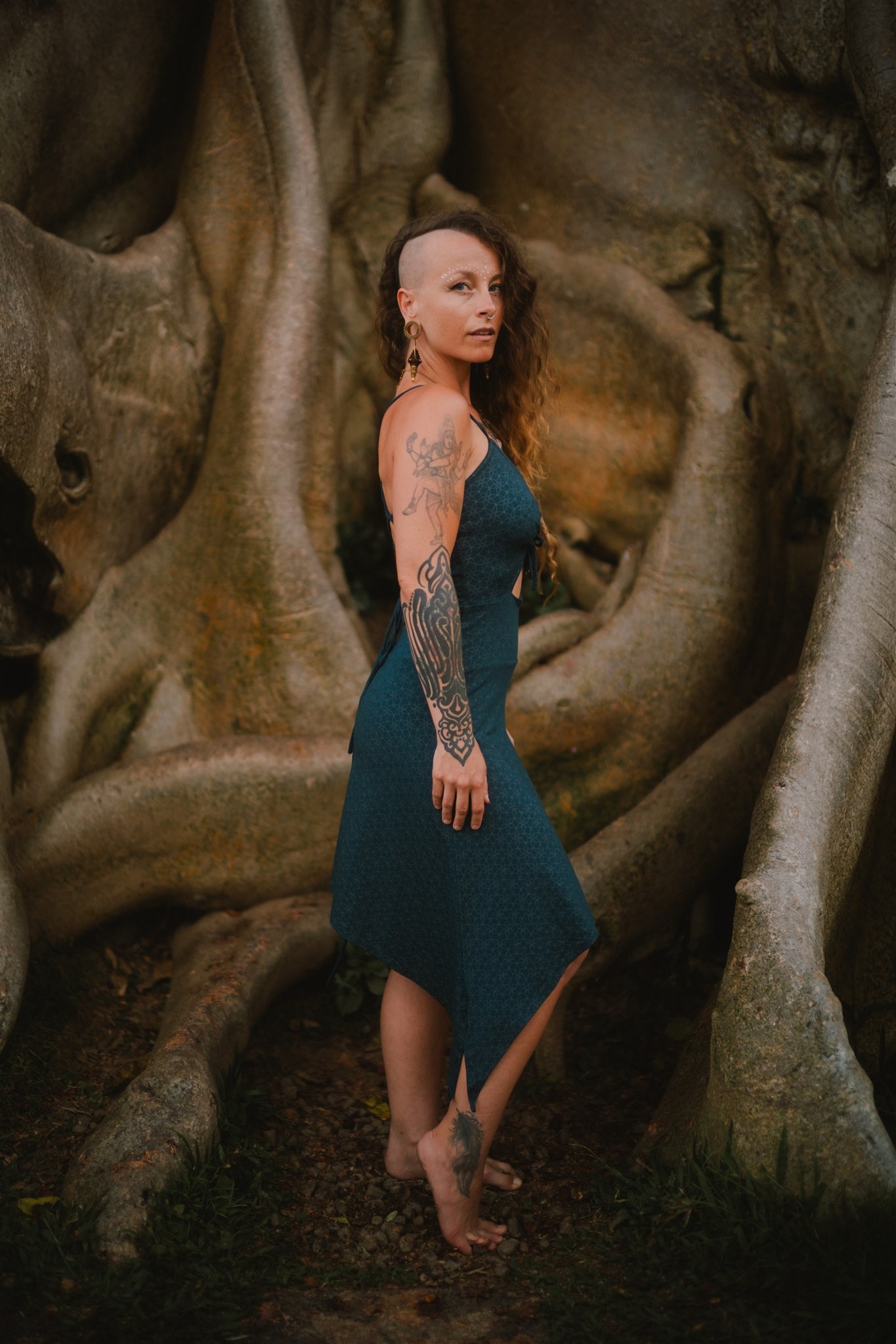 Keyhole Dress SOL-Print Teal