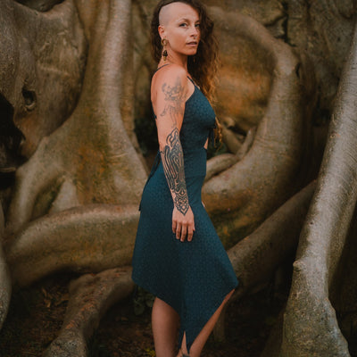 Keyhole Dress SOL-Print Teal