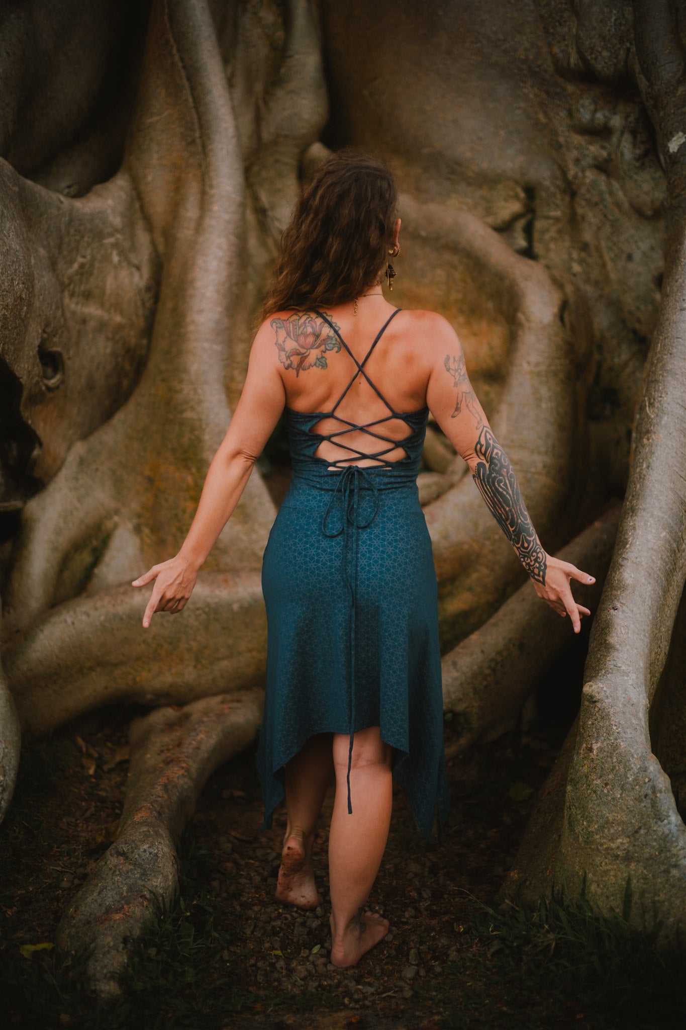 Keyhole Dress SOL-Print Teal