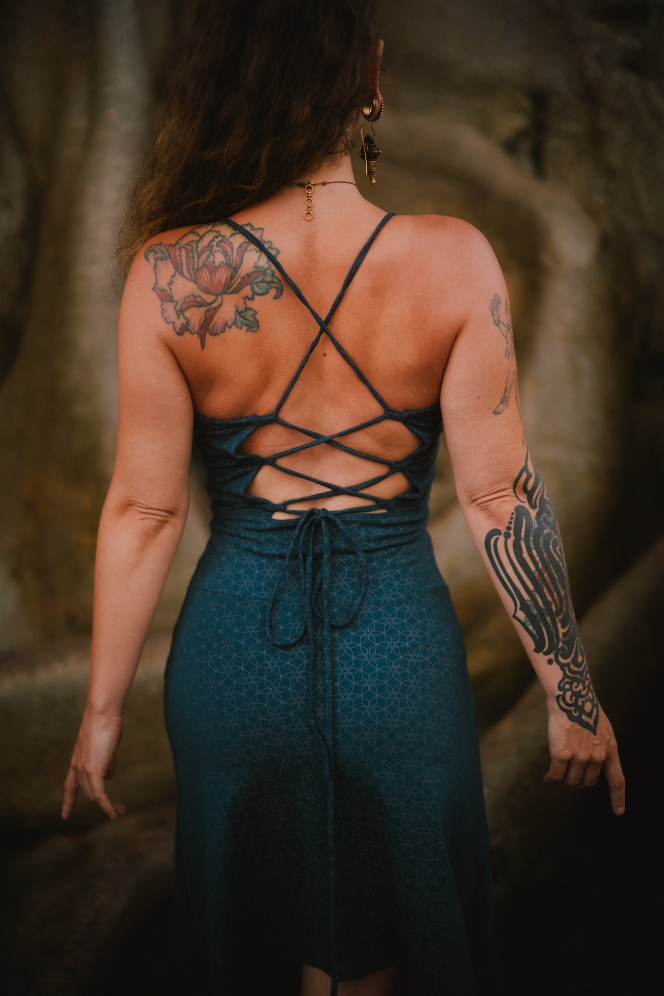 Keyhole Dress SOL-Print Teal