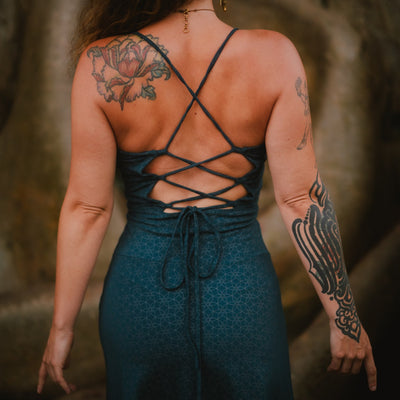 Keyhole Dress SOL-Print Teal