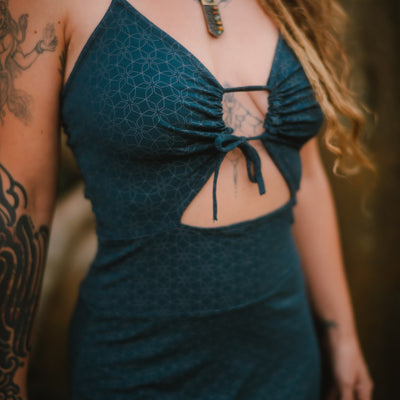 Keyhole Dress SOL-Print Teal